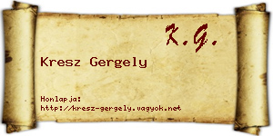 Kresz Gergely névjegykártya